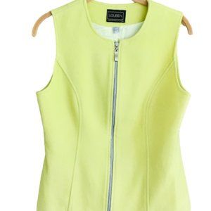 Louben Yellow Full Zip Vest Size 4